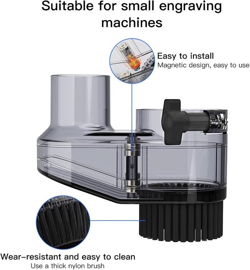 CAMXTOOL CNC ABS Dust Shoe for CNC Machines, 52mm Diameter Motor, fits Most 300W-500W Spindle Motors, Engraving Machine Accessories for CNC Engraver Milling Mahcine - Image 3